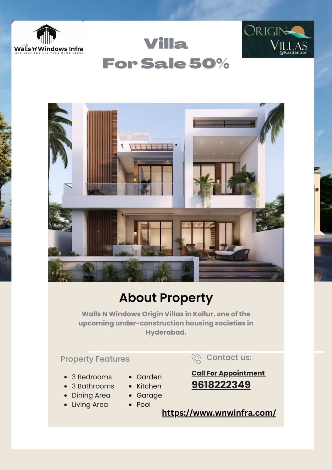 MODERN HOUSE FOR SALEWalls’n’windows Walls n Windows Infra Medium