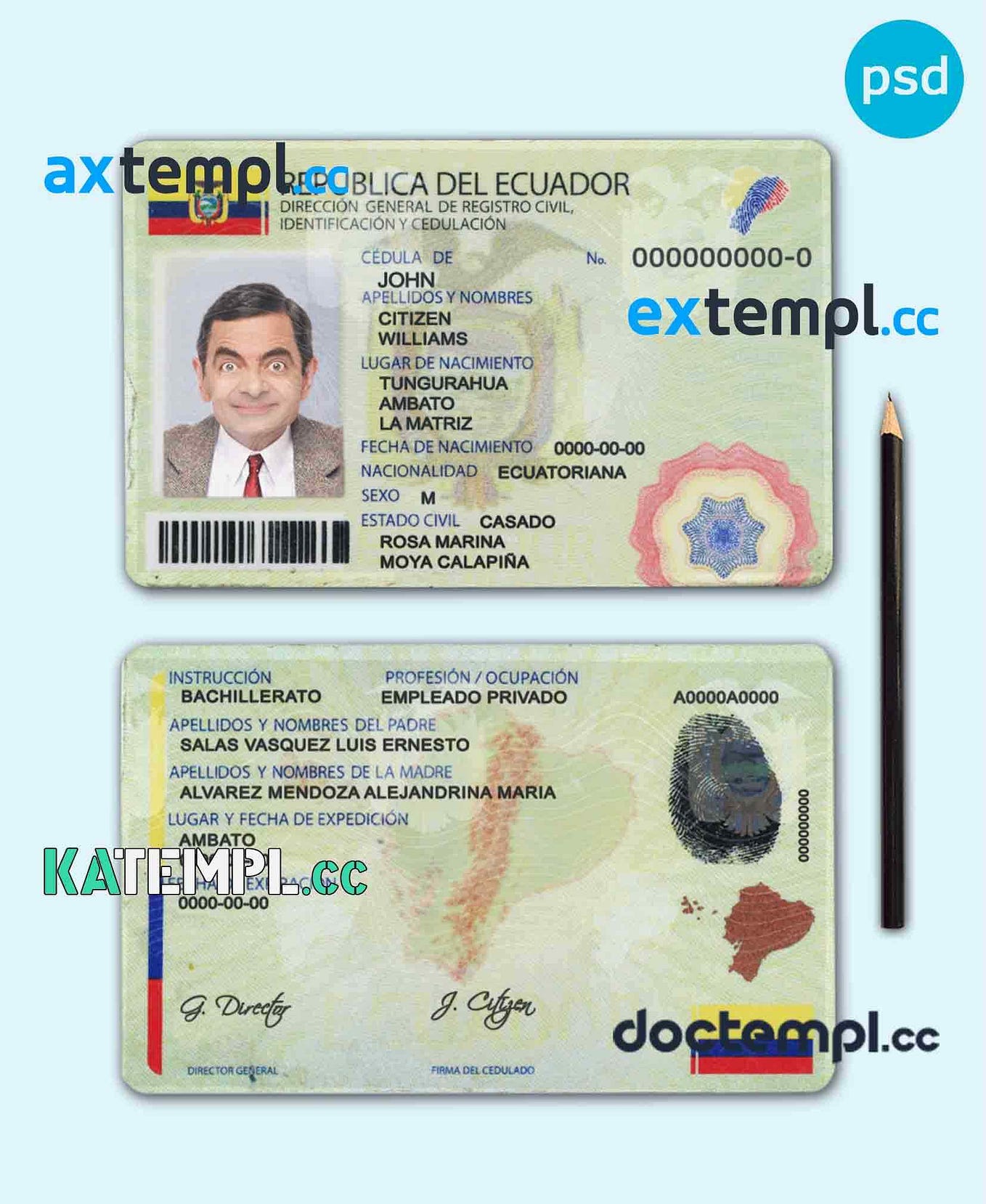 sample Finland identity card PSD template, version 2 download by