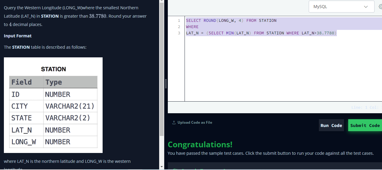 Weather Observation Station 6. Query the list of CITY names starting… by Notebook Medium