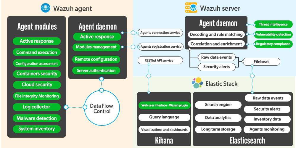 Wazuh. Wazuh DNSBL. Wazuh Report applications.