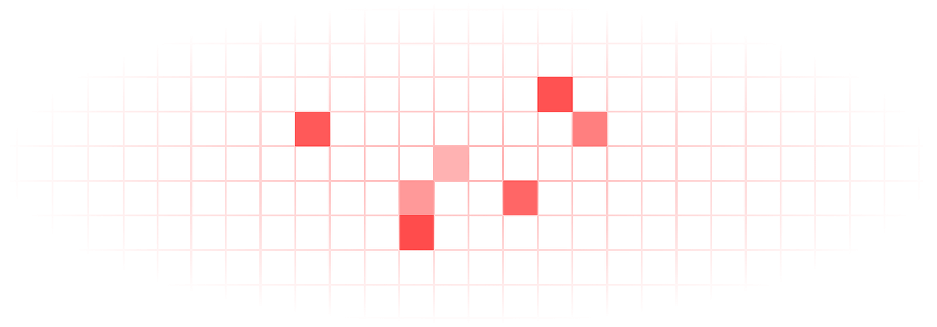 A scattering of pixels on a grid
