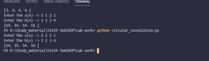 Circular Convolution using python