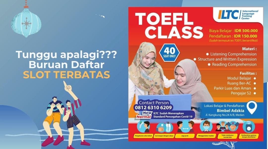 TOEFL Medan Terpercaya, Call : 0822-3576-1475, Lembaga TOEFL yang