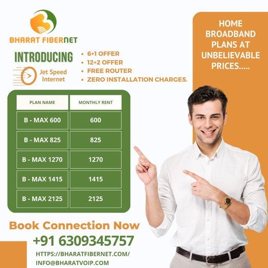 Business Broadband Plans with Static IP Bharat Fiber Net Business