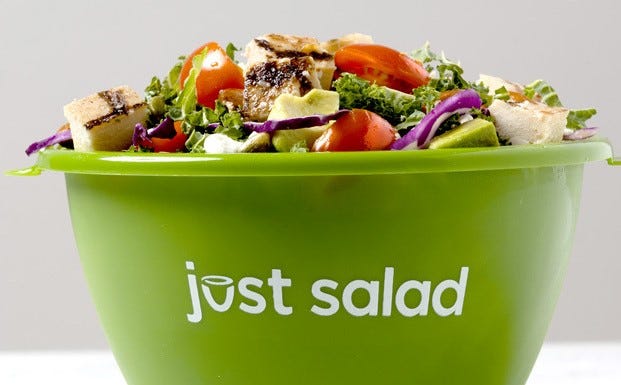 Just Salad's reusable bowl program reportedly eliminates more than 7