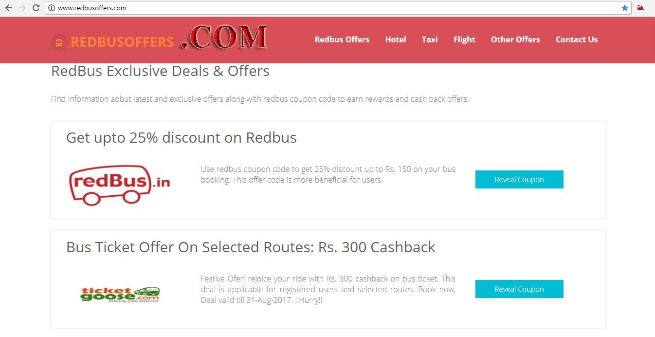 RedBus Coupons, Promo Codes, Discount Offers & Deals