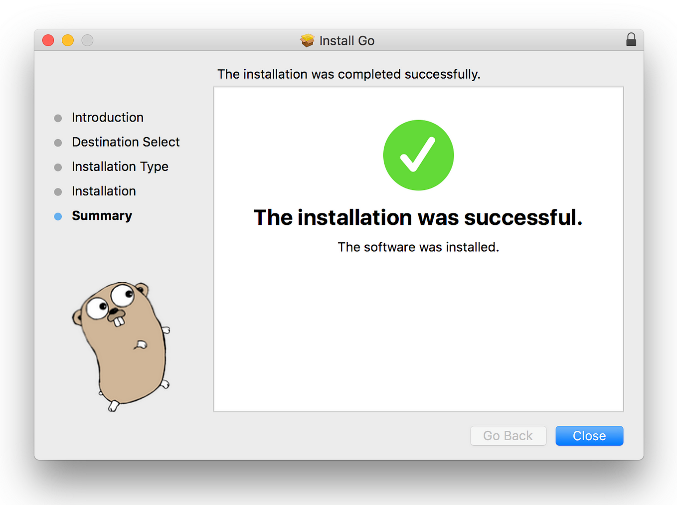 Installing Go for first-time programmers on a Mac