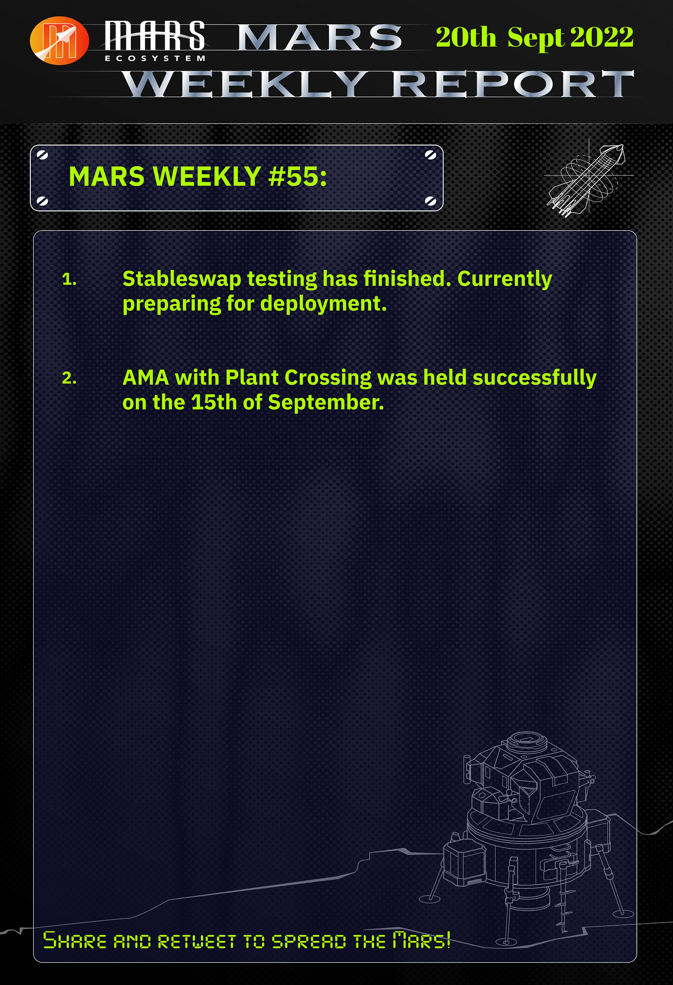 Mars Ecosystem Weekly Report #55