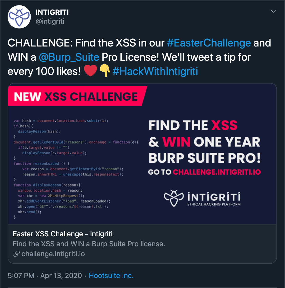 Intigriti 0822 XSS Challenge Author Writeup - Huli's blog