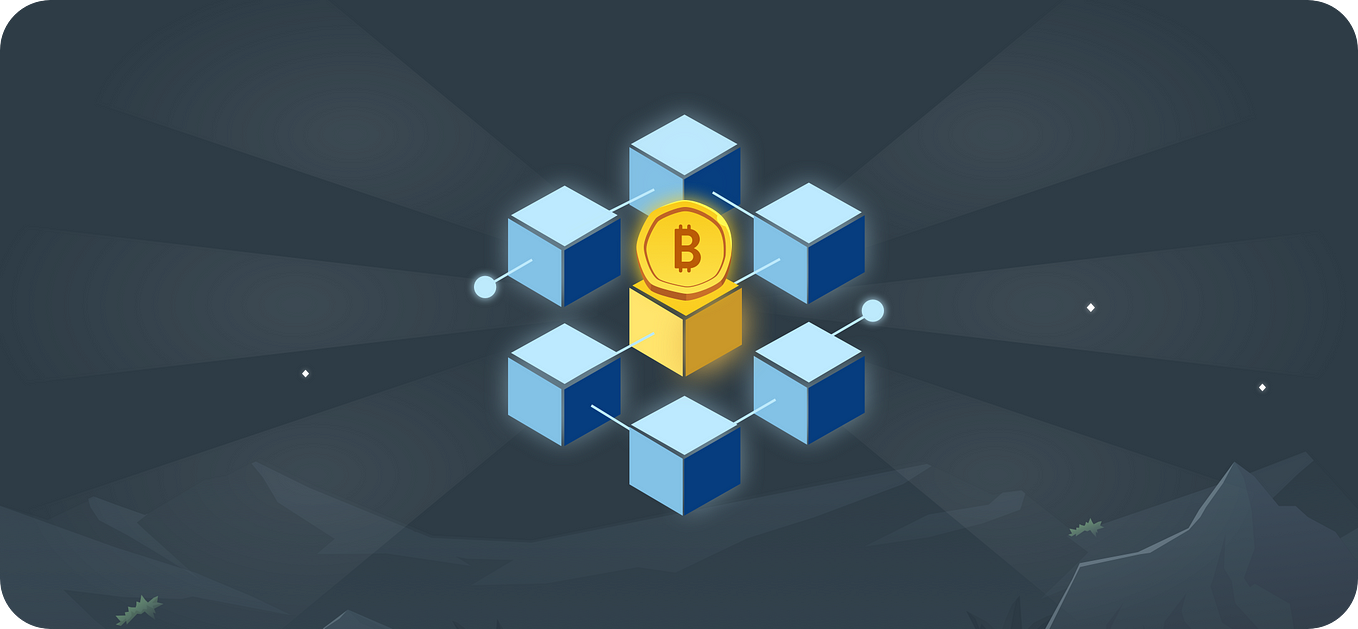 A representation of the Bitcoin blockchain.