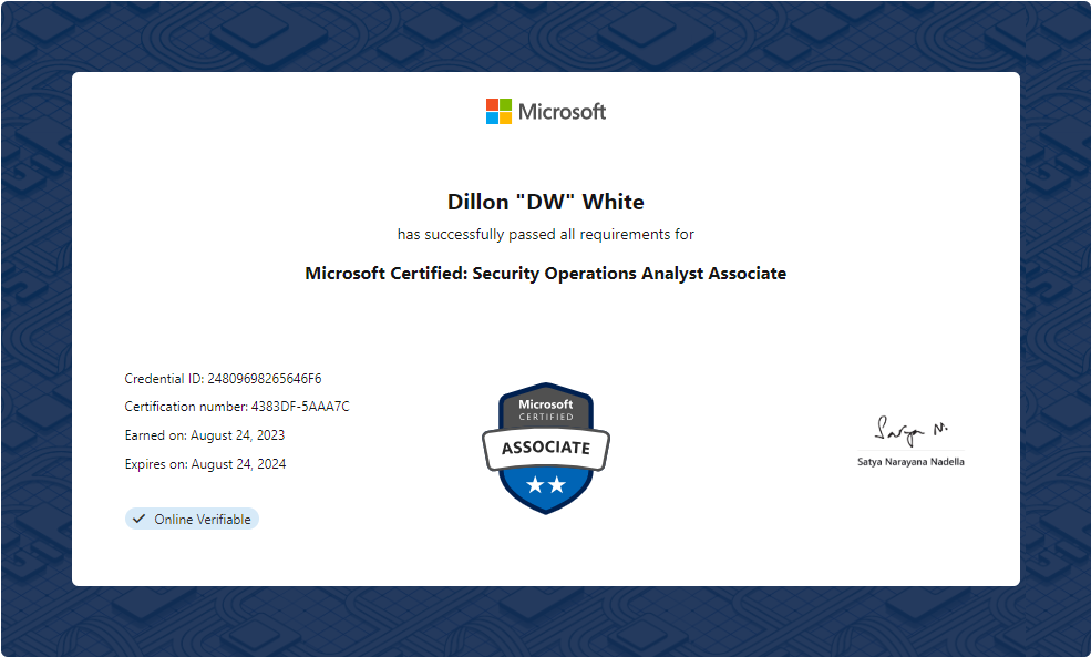 Preparing for Microsoft SC-200, Security Operations Analyst: Day 1 of 30, by Dillon White
