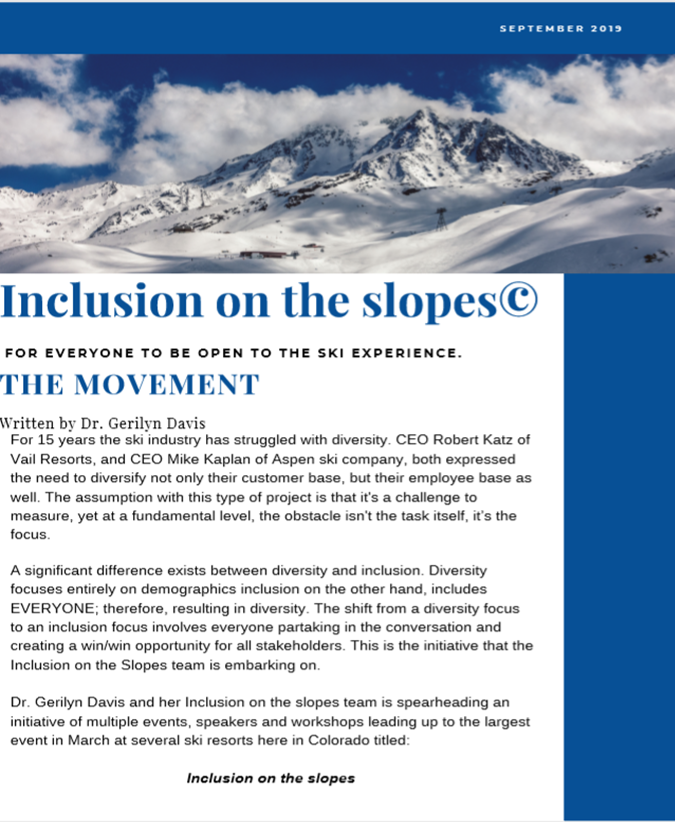 Inclusion on the slopes #7: Inclusion includes you too!!, by Dr. Gerilyn  Davis