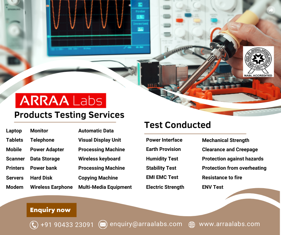 Industrial Equipment Testing & Certification Lab in Chennai Arraa