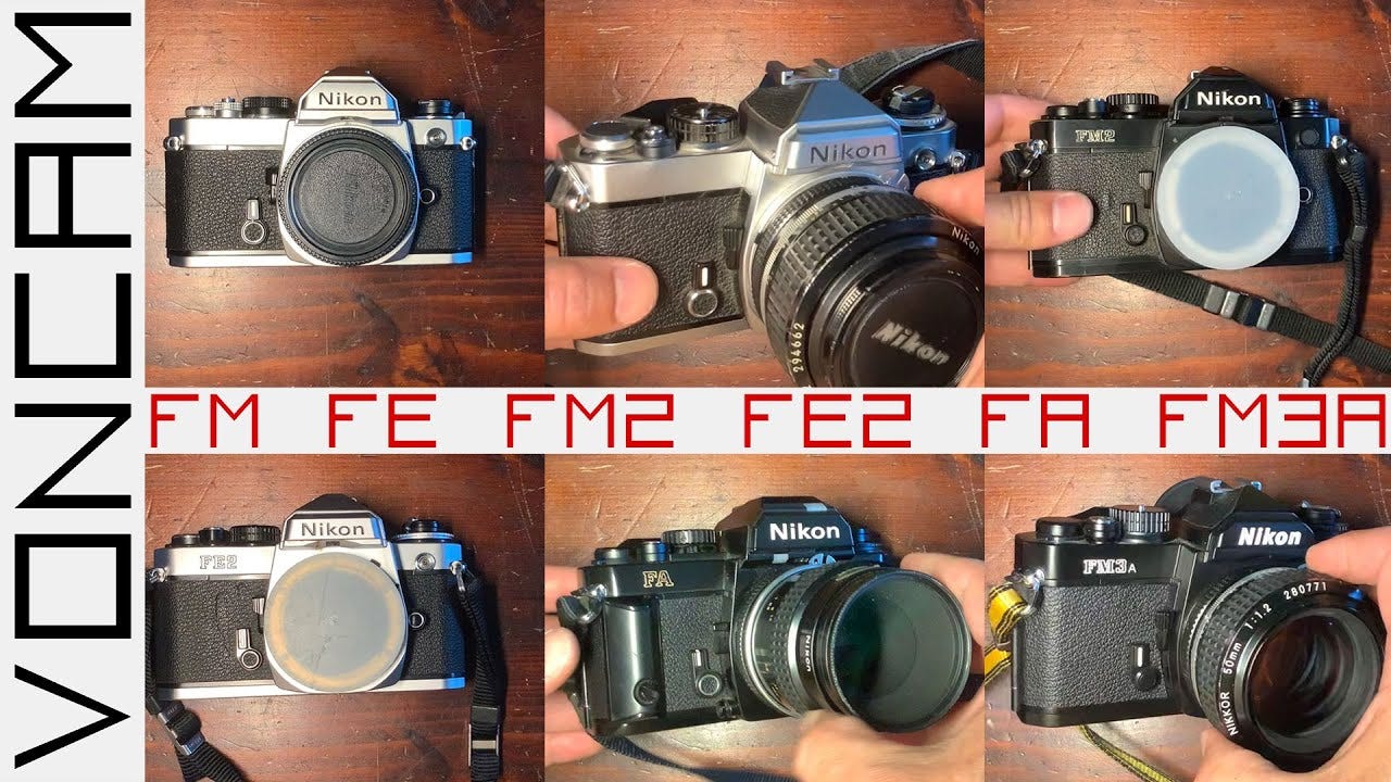 The Nikons FM FE FM2 FE2 FA FM3a compared — mythical family of reflex cams  that shaped modern UXs | by Tristan Zand | Medium