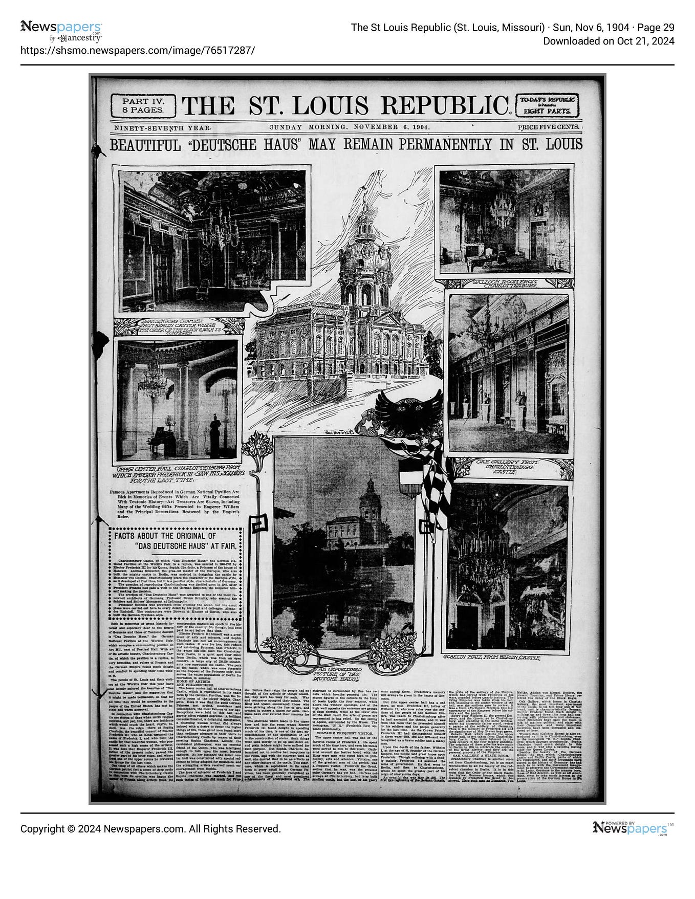 Newspaper Clipping in St. Louis PostDispatch from June 11, 1923 by
