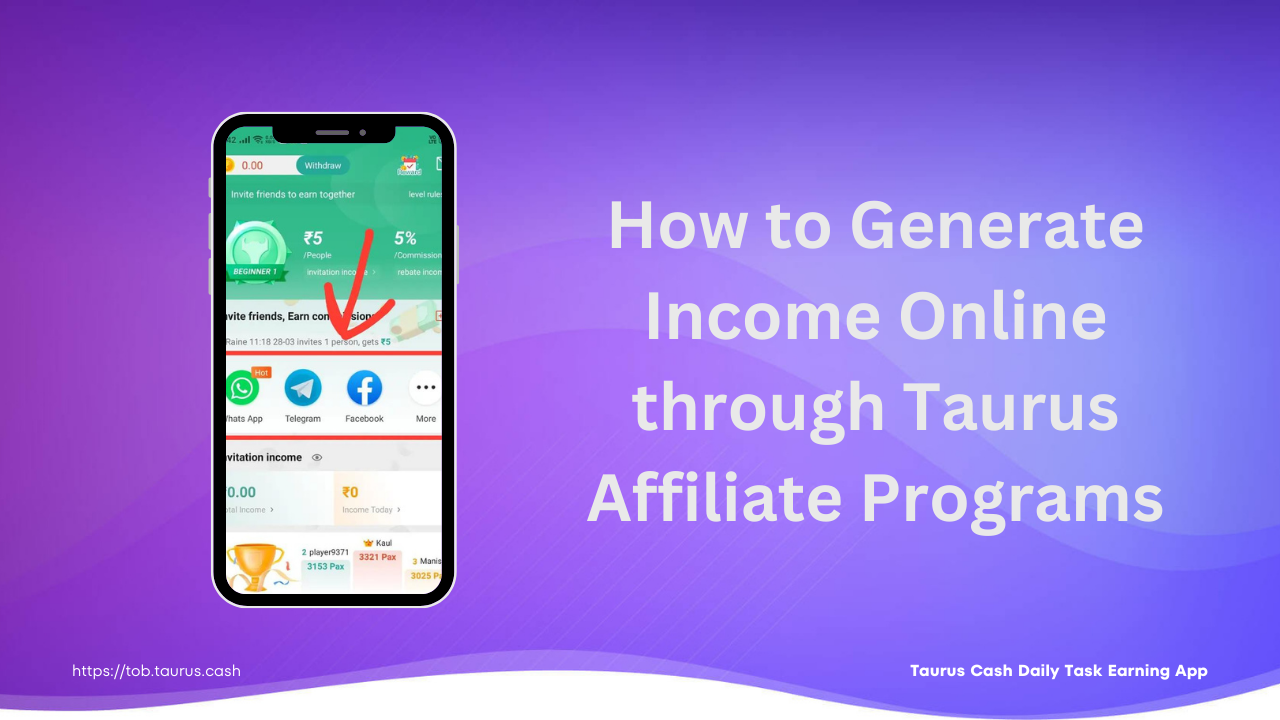 How to Generate Income Online through Taurus Affiliate Programs? | by  Taurus Cash | Medium