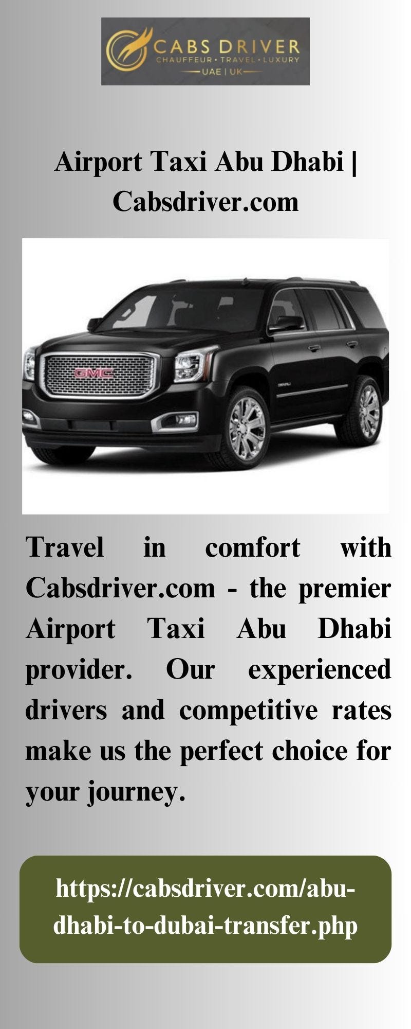 Taxi from Abu Dhabi to Dubai — Comfortable Transfers cabsdriver Medium