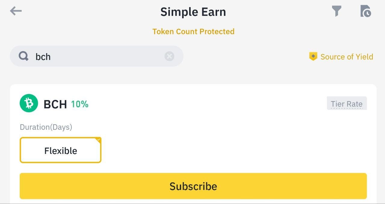 Binance gives 10% APR if you keep your BCH there