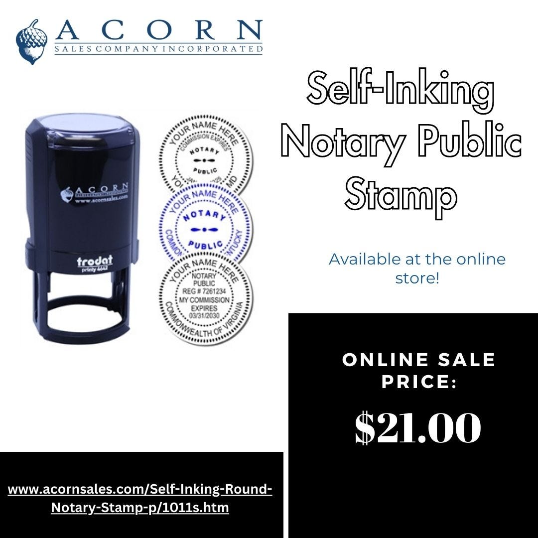 Notary Public Stamps And Seals Acorn Sales Medium 3820