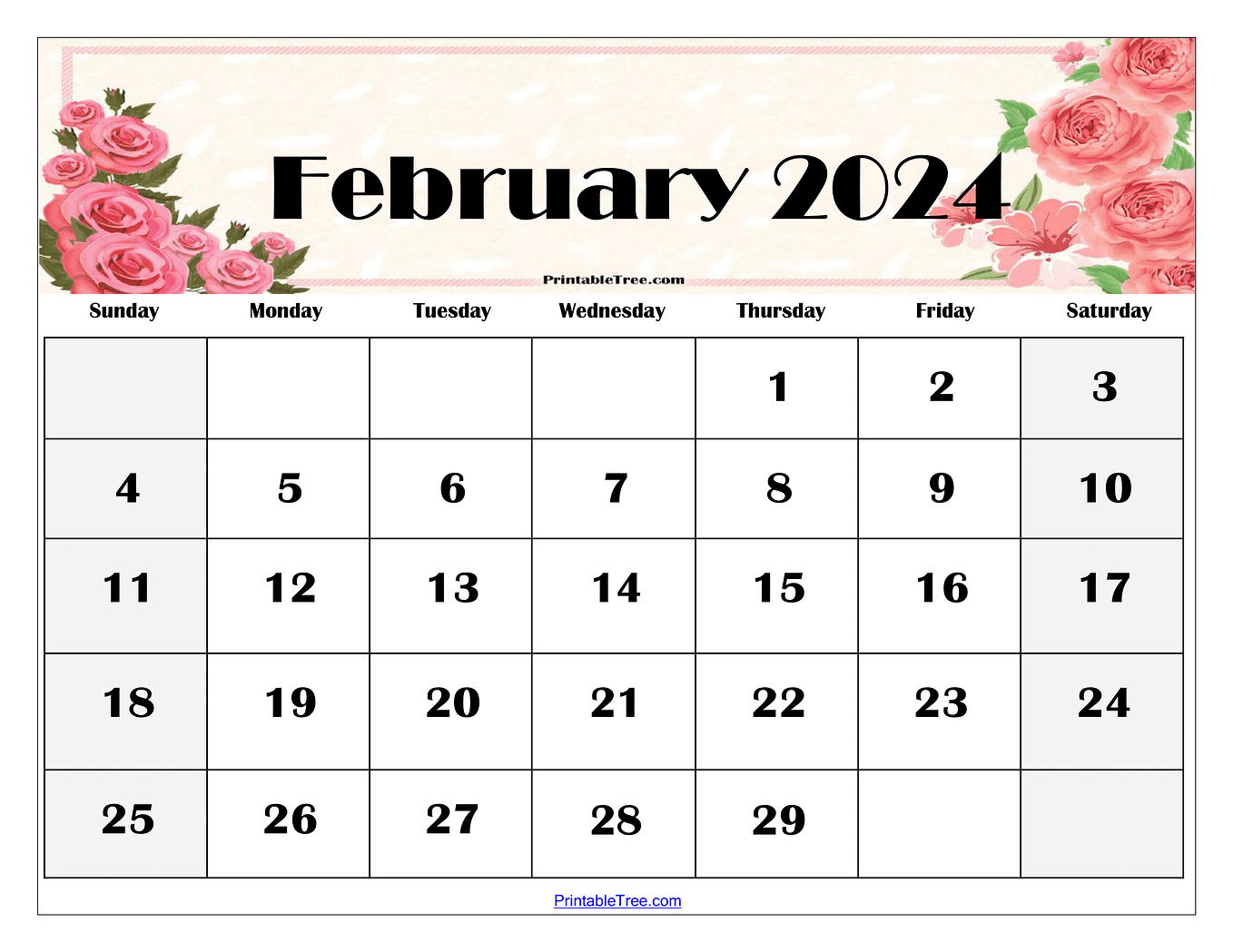 January 2024 Calendar Printable - Printable Tree - Medium