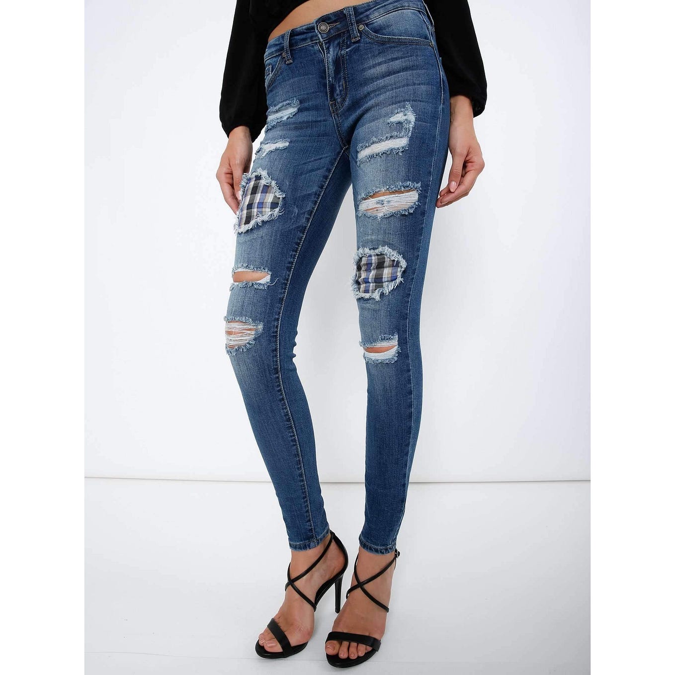 How Do You Choose Destroyed Denim Jeans For Women by KanCan USA Medium