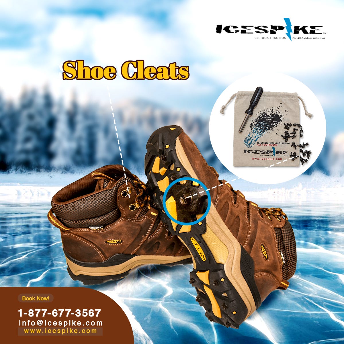 spiked ice shoes