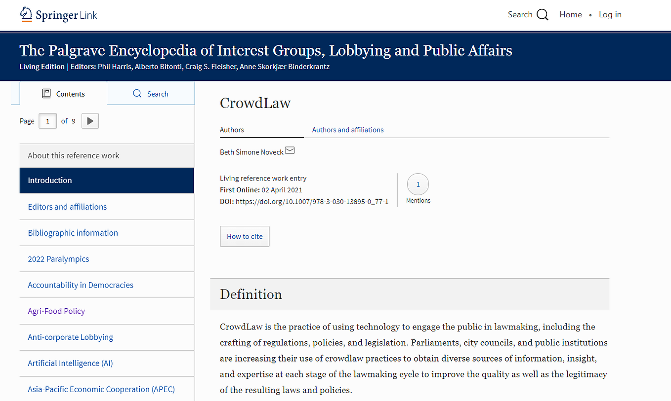6. CROWDLAW 25 CASOS DE PARTICIPACIÓN CIUDADANA GLOBAL by The