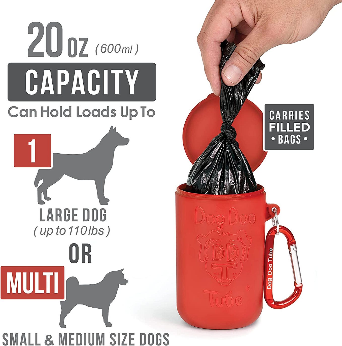 Reusable Dog Poop Holder Dog Doo Tube Medium