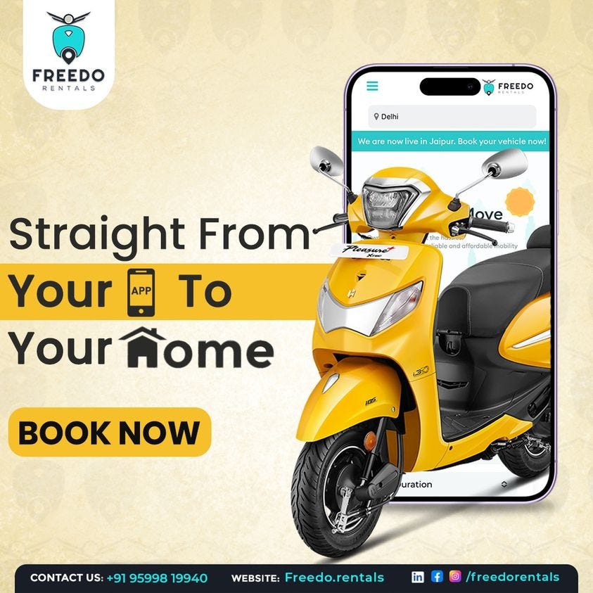 Freedo Scooty Rentals The Ultimate Urban Mobility Solution by Freedo Rentals Bike on Rent in