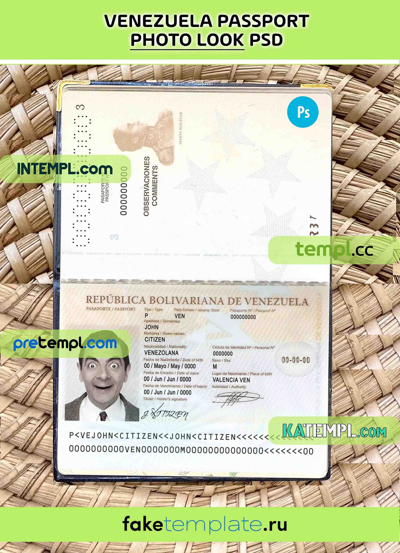 Zimbabwe Passport Editable Psd Files Scan And Photo Look Templates 2 In 1 By Mytempl Feb 2488