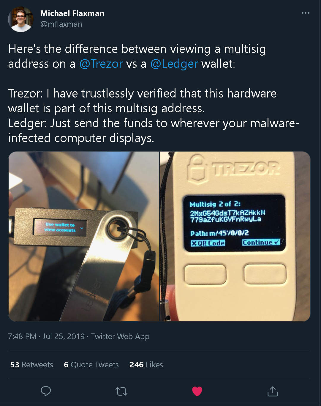 Trezor on X: With a hardware wallet ✓ You own 100% of your coins ✓ Your  wallet is 100% safe offline ✓ Your data is 100% anonymous Don't leave the  safety and