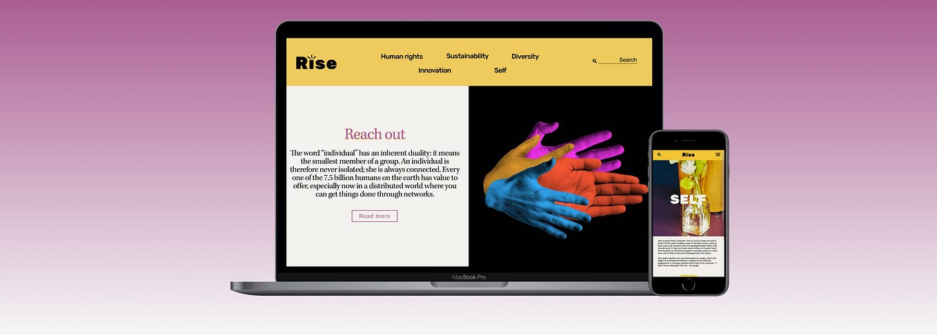 Rise Magazine: A responsive editorial design