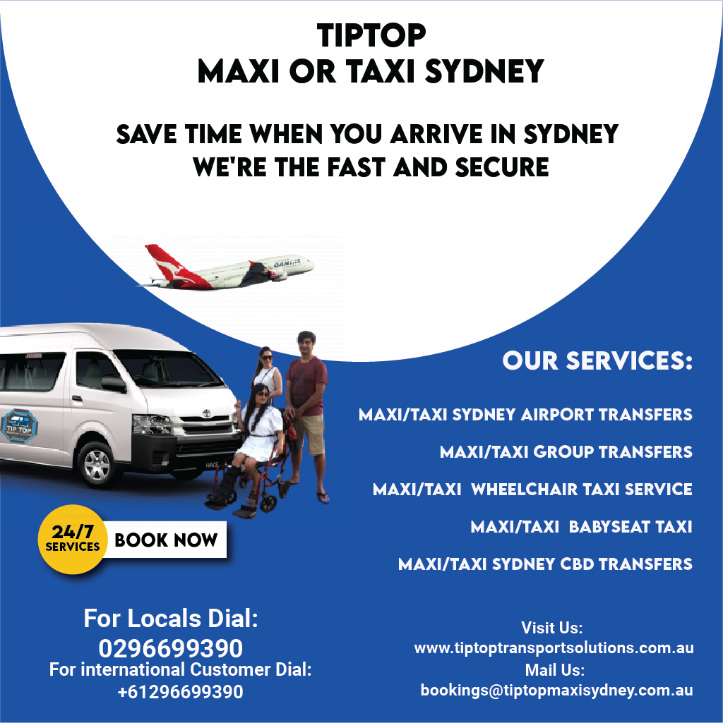 Best Taxi Service in Sydney Airport Shuttle by Tip Top Transport