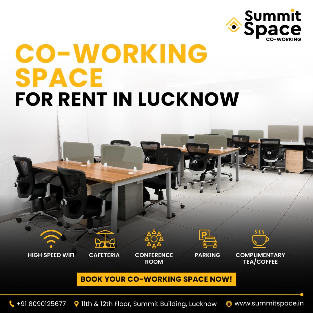 Is there a Good CoWorking Office Space in Lucknow? by Summitspace