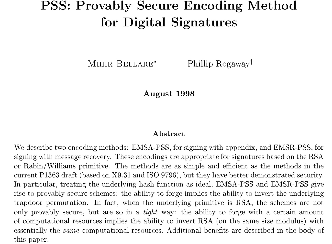 Provable Secure Signatures with RSA