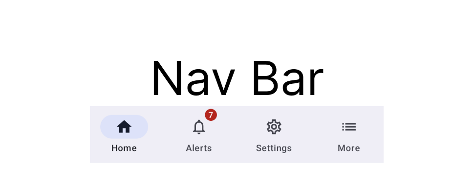 The text of Nav Bar above the example bottom navigation bar that we will build in this tutorial