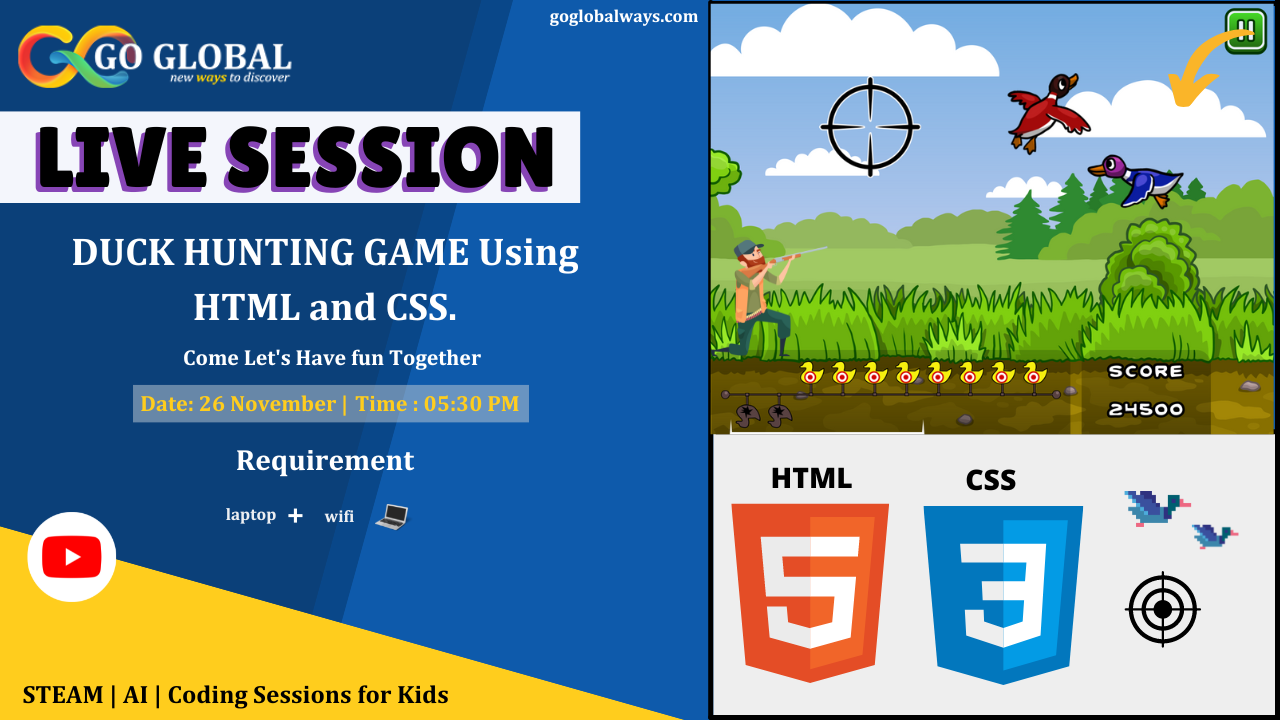 Duck Hunting Shooting Game using HTML and CSS - Alina Gentry