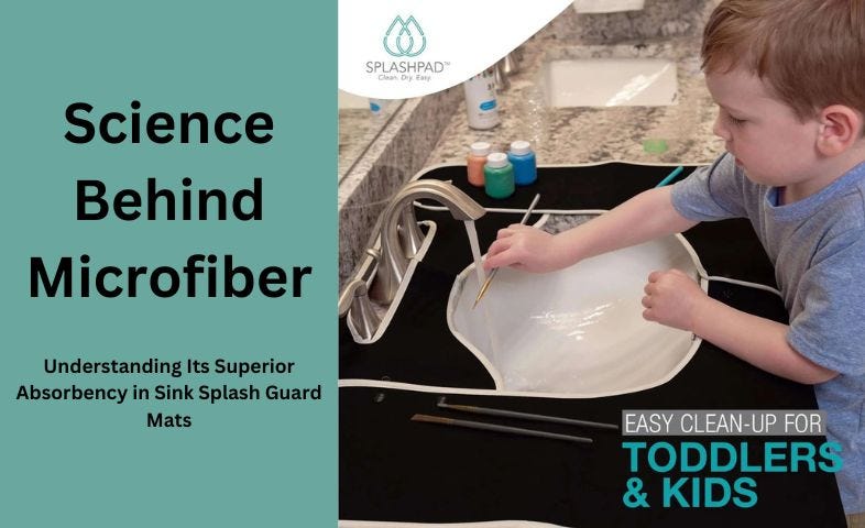 SPLASHPAD Kitchen Sink Counter Protector, Keeps the Area Clean & Dry, Wash  Dishes With No Mess, Soft Microfiber/nonslip, Water Splash Guard 