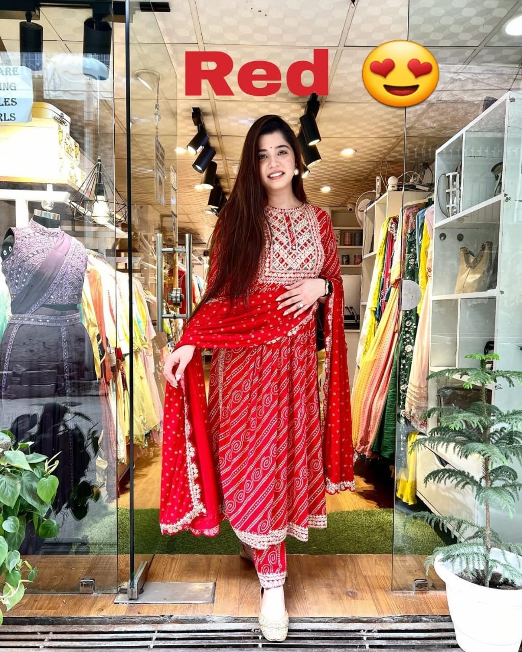 Premium Pakistani Printed Peach Anarkali Kurta with Pant Dupatta Beautiful  Long Flared Kurti Set Salwar Kameez Handmade Partywear Kurti - ratan crafts  - Medium