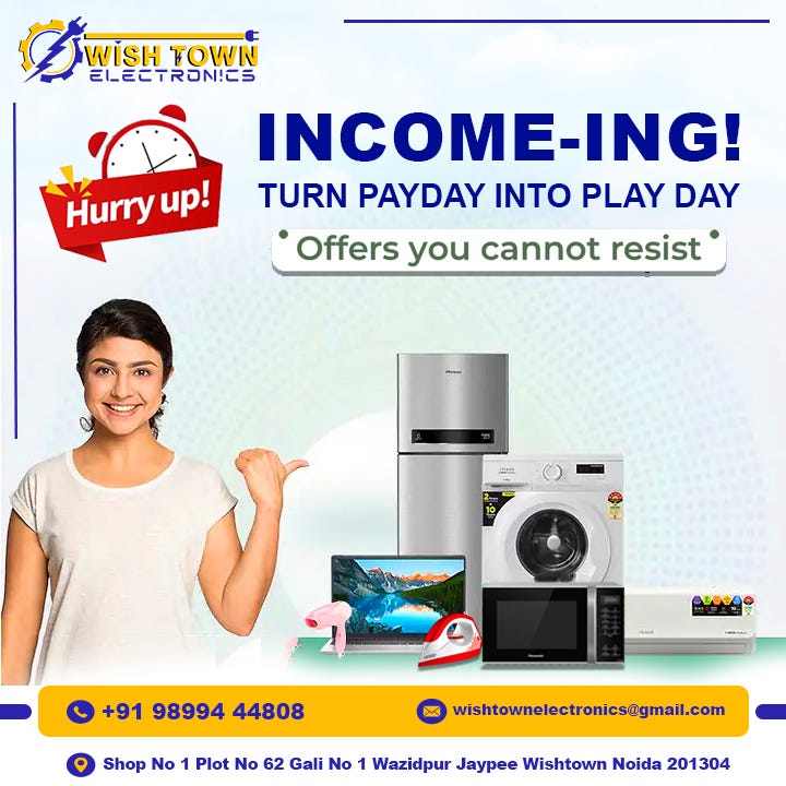 Wishtown Electronics is one of the best electronic shops in Wazidpur