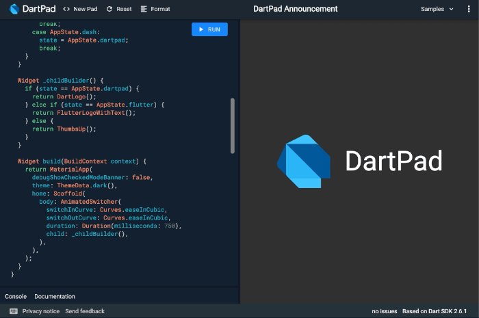 A brand new DartPad.dev with Flutter support | by John Ryan | Dart | Medium