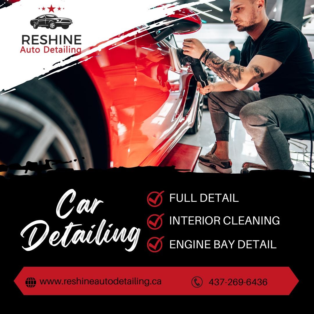 Interior Car Detailing Services in Ajax with ReShine Auto Detailing by Reshine Auto Detailing