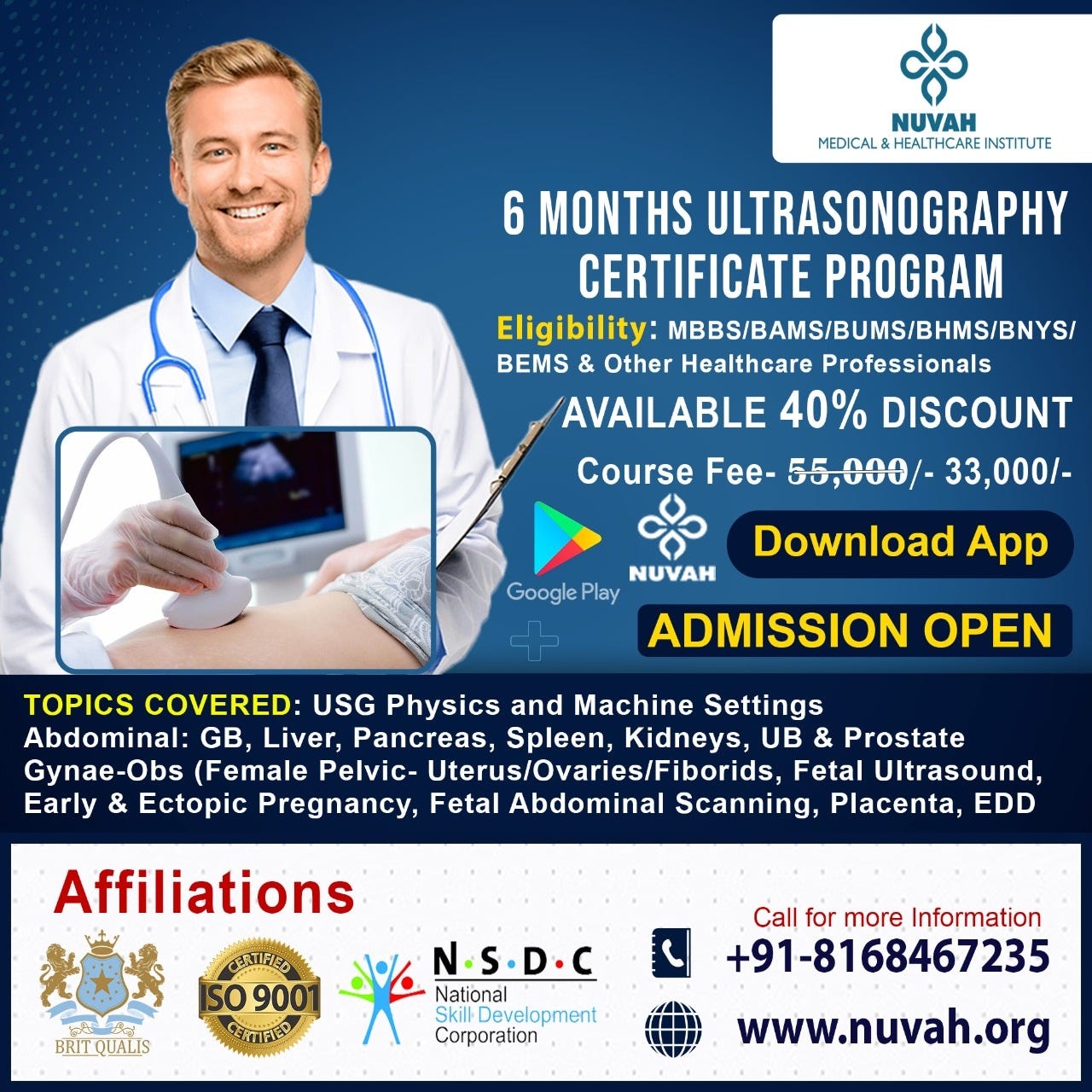 Admission Open for Complete Ultrasonography Course Nuvah Medical