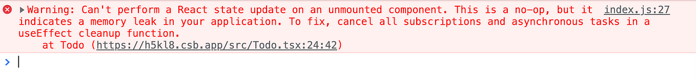 Fix “Cannot perform a React state update on an unmounted component”