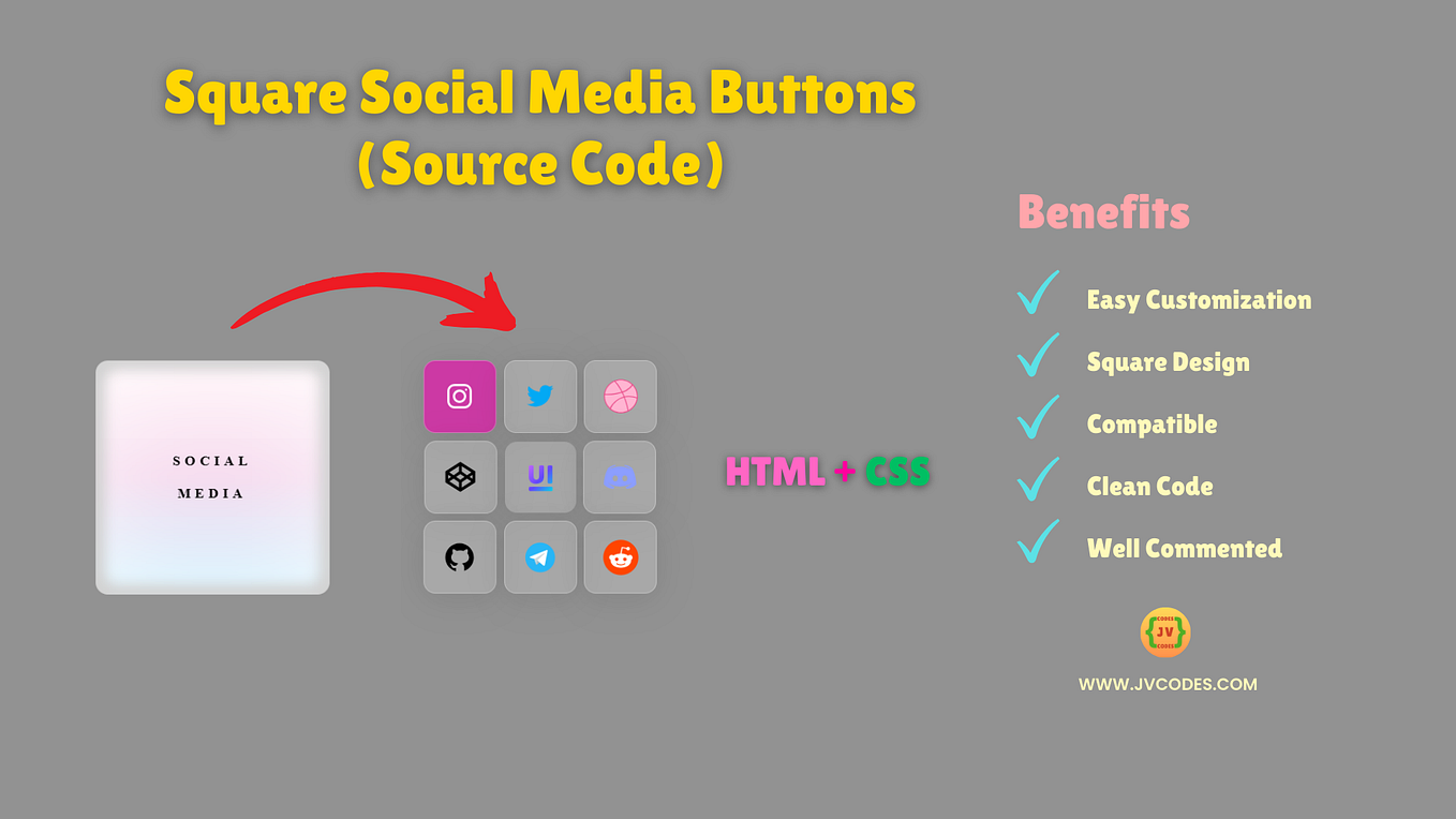 3D Social Media Icons Using HTML and CSS (Free Source Code) | by Shokat ...