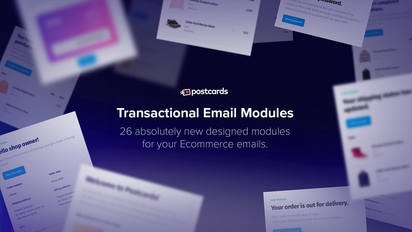 Postcards Introduces Transactional Email Modules