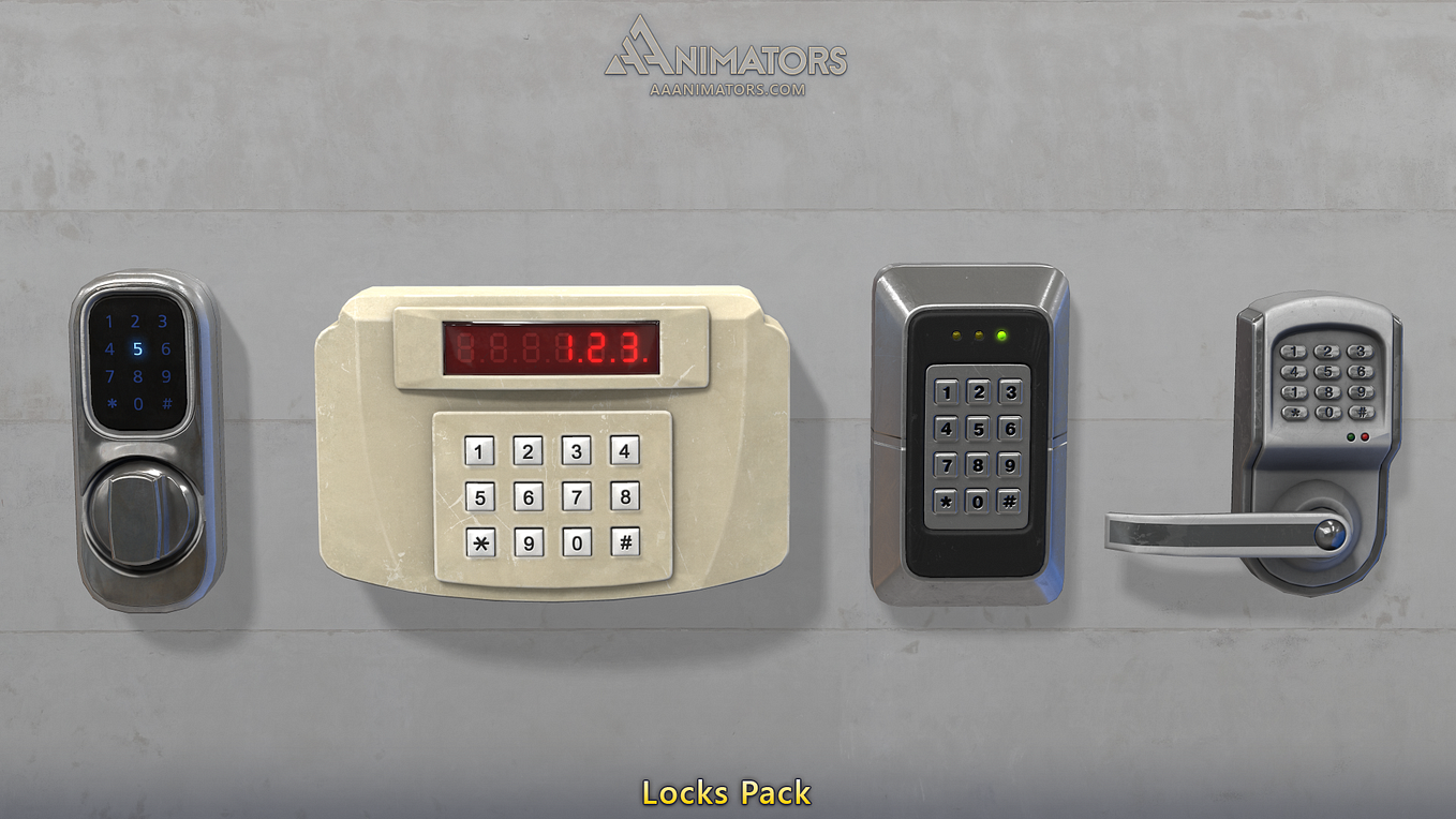 3D Asset Pack: Low Poly Locks