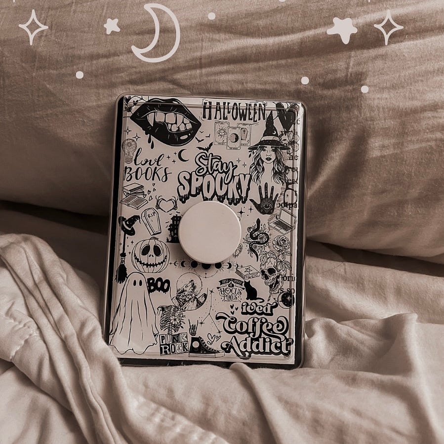 Just customized my kindle case with some stickers :) !! (Also sorry for the  weird collage photo I couldn't figure out how to post two pics at once 😭)  : r/kindle