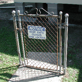 gate on sidewalk